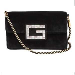SOLD Gucci Black Velvet Crossbody and Clutch Bag